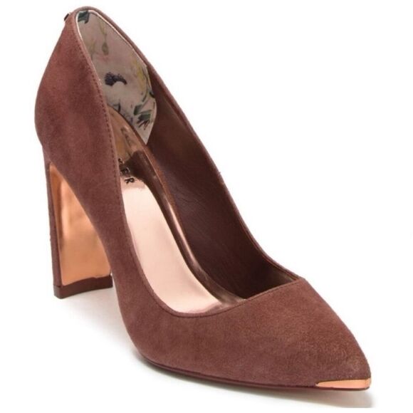 ✨Ted Baker Bubeli Suede Pumps Sz 8 Brown✨ - Picture 1 of 11